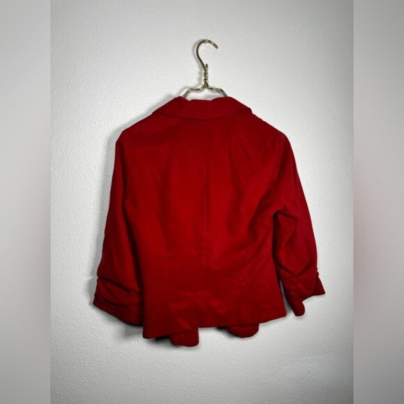 Cartonnier burnt orange/red rouched sleeve blazer jacket size 6 - Picture 5 of 7